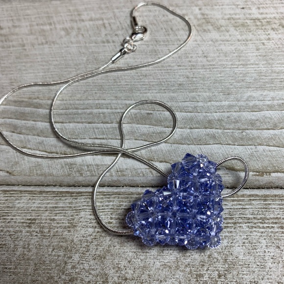 Handmade Swarovski Crystal Heart Provence Lavender - Picture 3 of 4